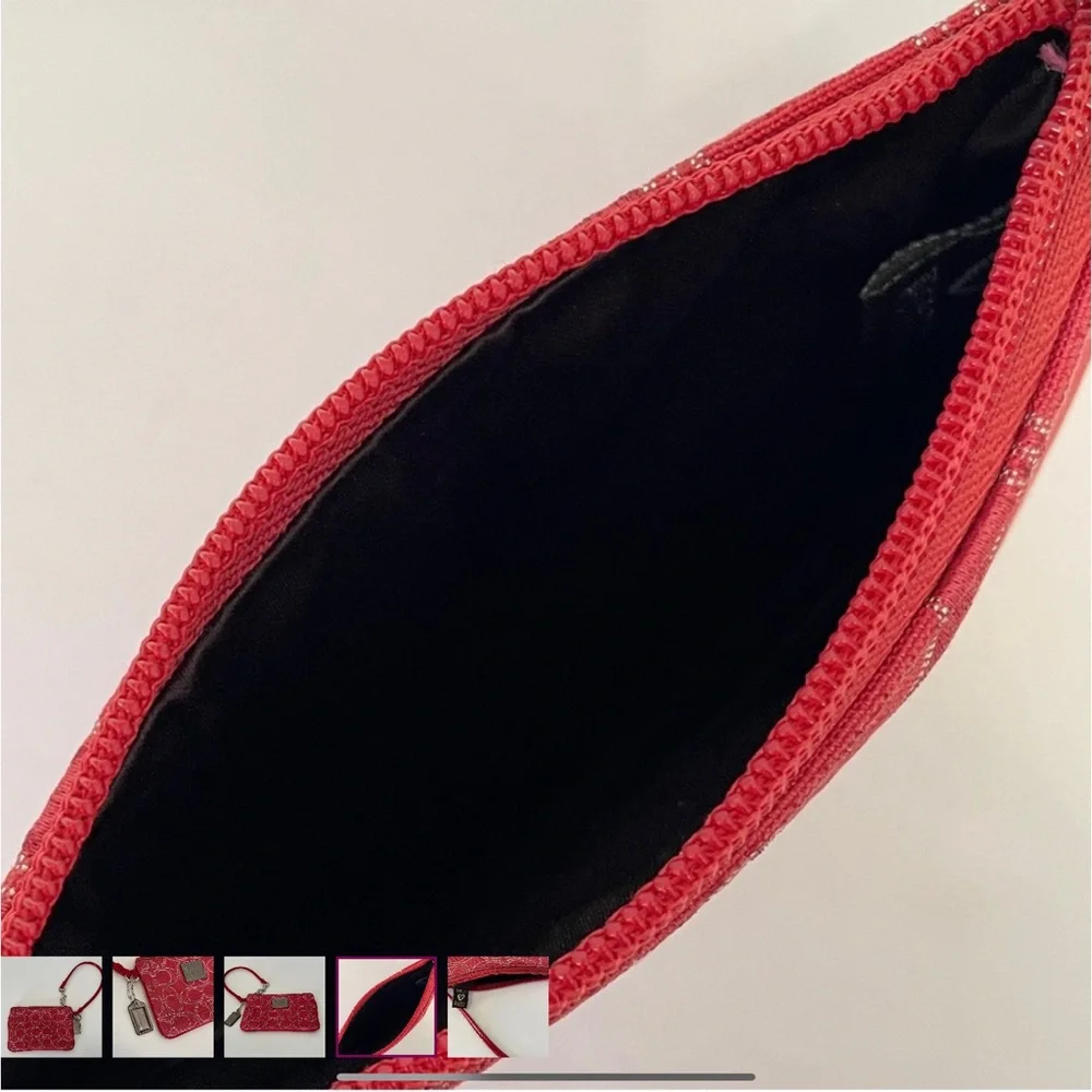 Coach Poppy Ruby Red and Silver Wristlet. - Picture 4 of 12